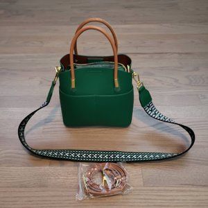 Adele Berto Green Leather Shoulder Bag